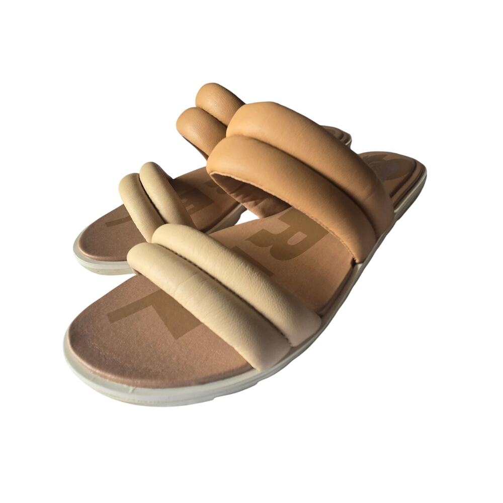 Sorel US 6 Sandal Women's Ella II Puff Flat Preppy Tan Beige Summer Slide